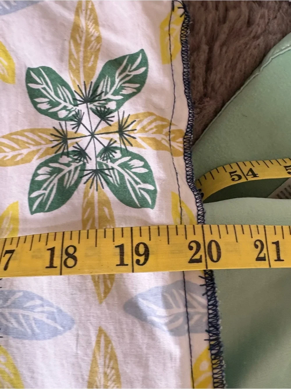Anthropologie Double Sided Floral Blockprint‎ White Blue Tie Pillowcase Standart